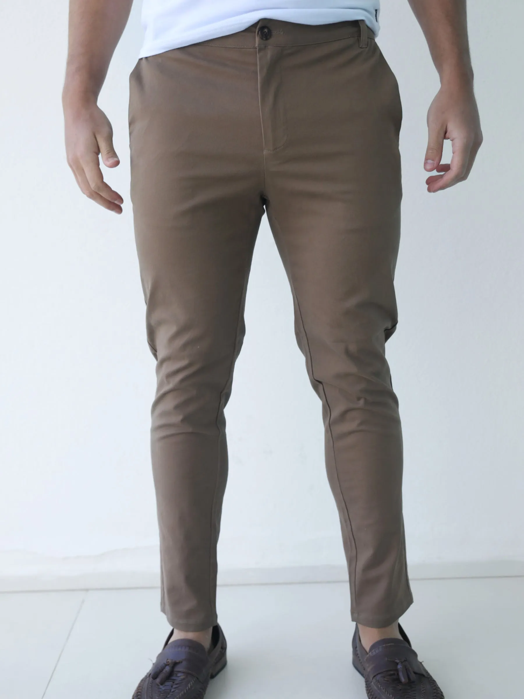 Sloane Slim Fit Tailored Chinos - Brown