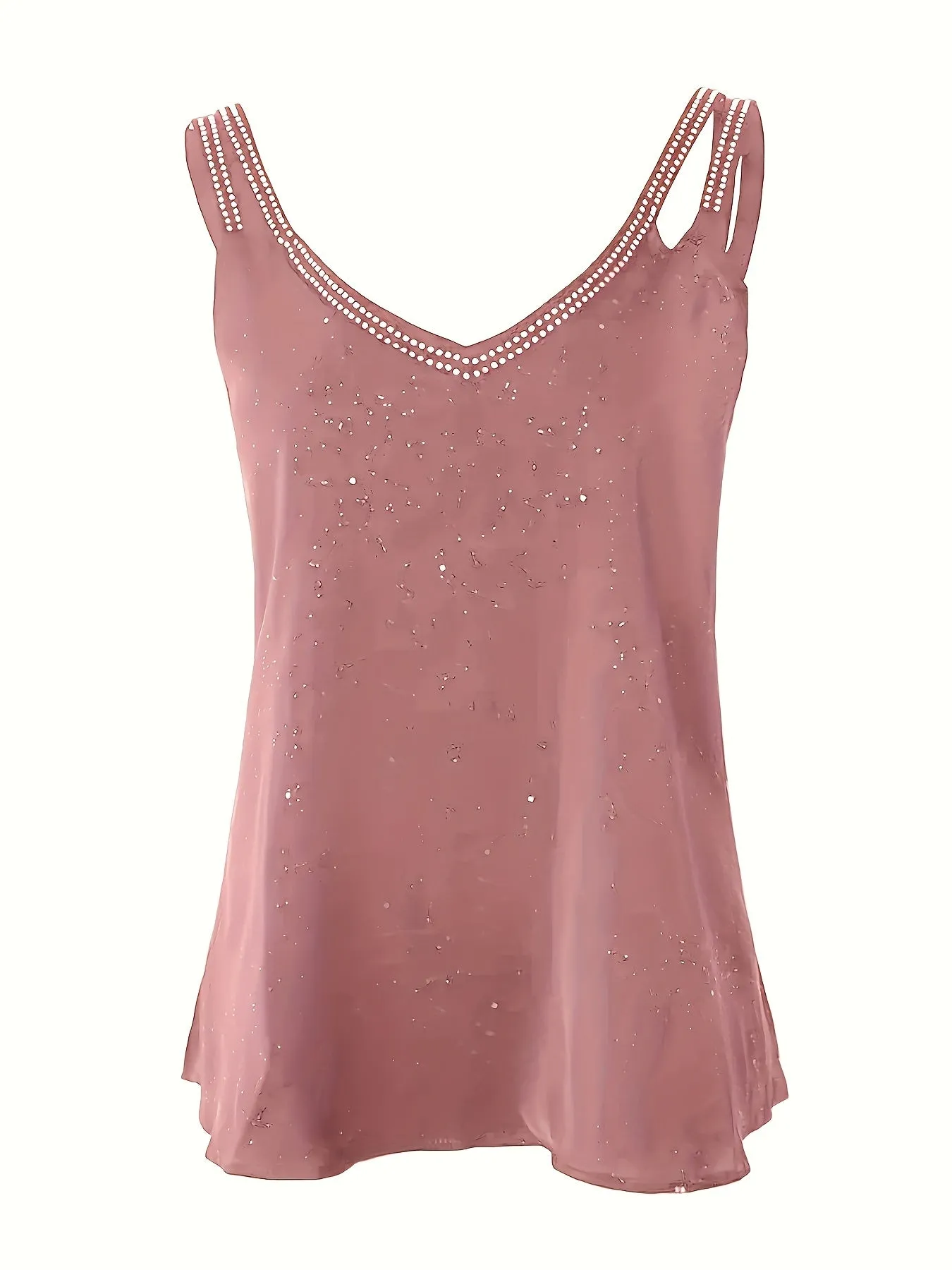 Sparkling VNeck Summer Top Rhinestone Cami for Women