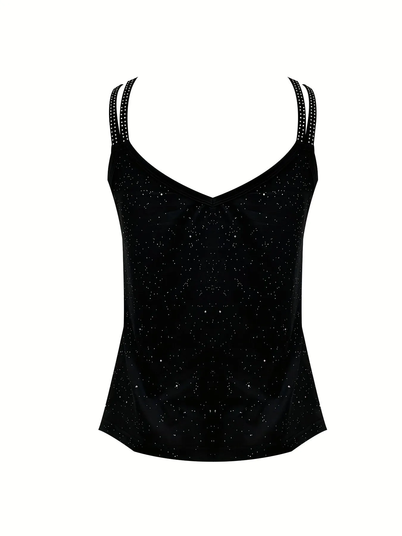 Sparkling VNeck Summer Top Rhinestone Cami for Women