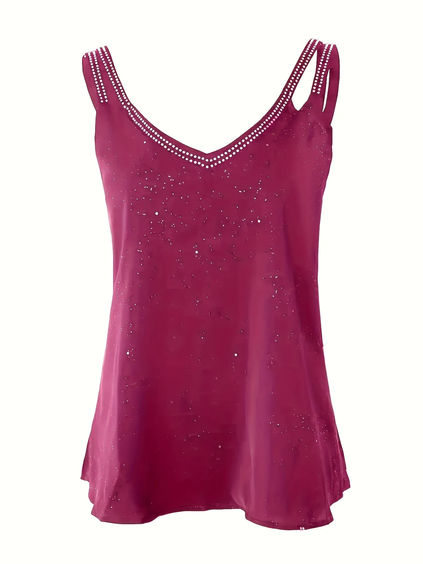 Sparkling VNeck Summer Top Rhinestone Cami for Women