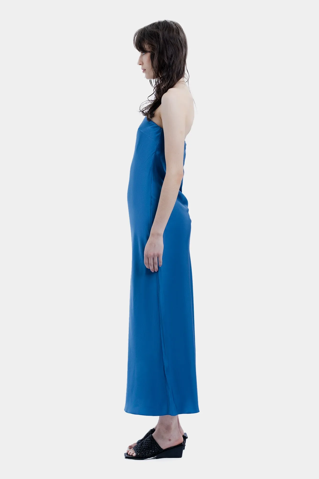 Strapless Bias Midi Dress