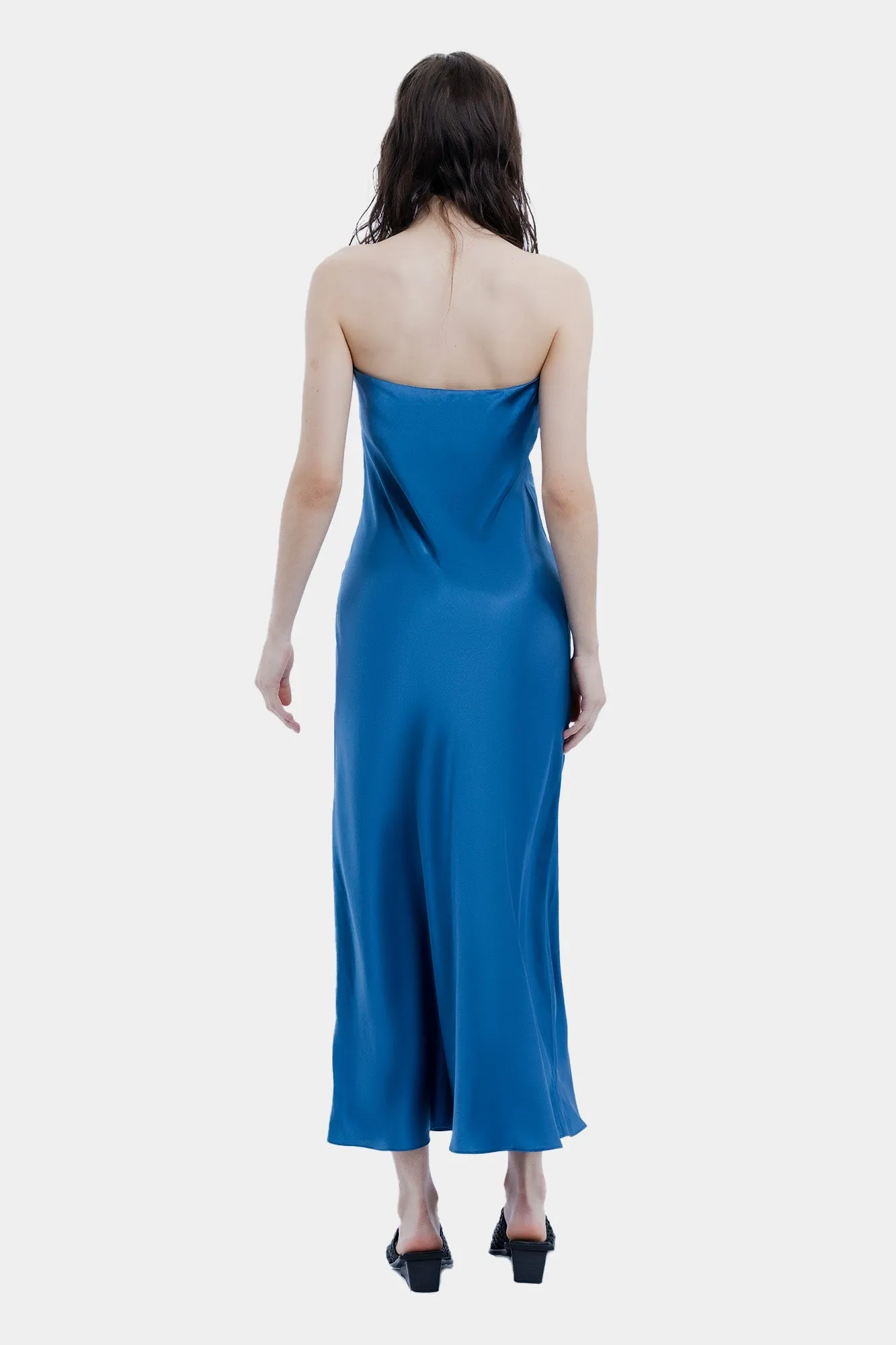 Strapless Bias Midi Dress