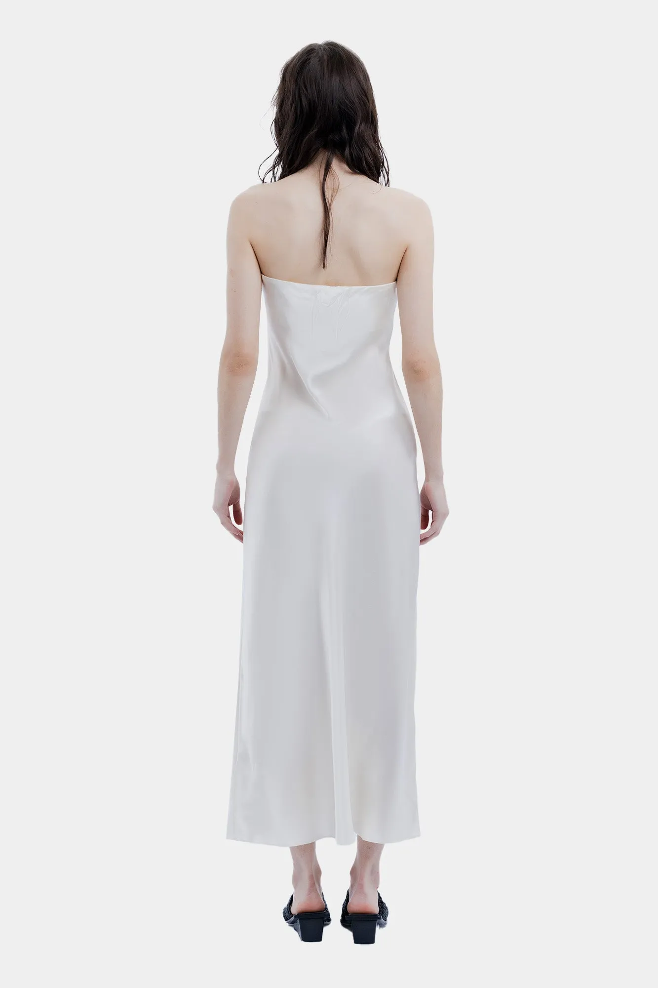 Strapless Bias Midi Dress