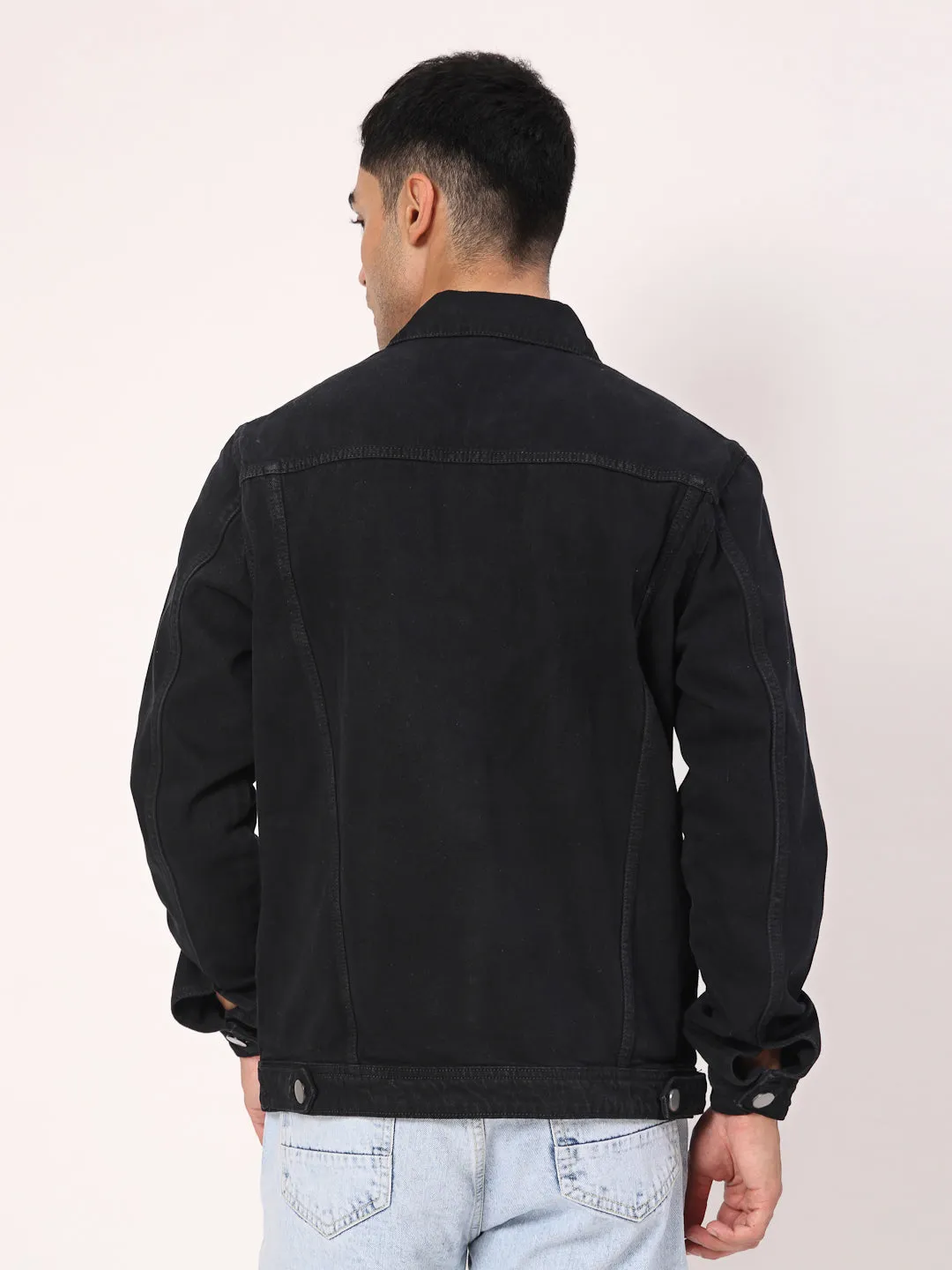 Style Quotient Men Black Denim Jacket