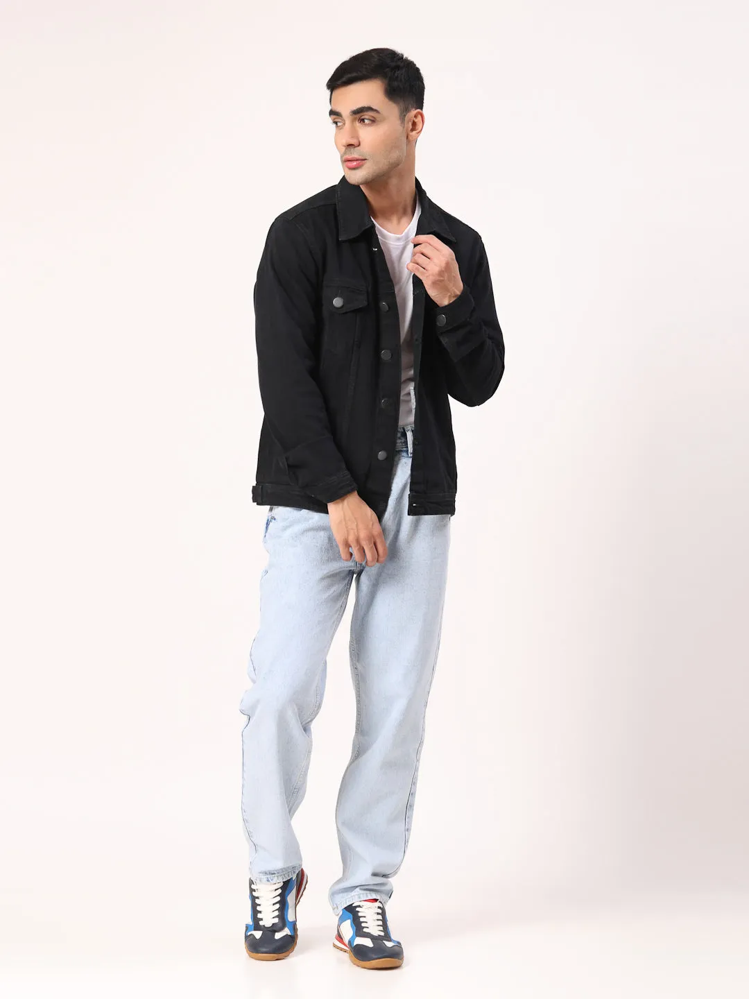 Style Quotient Men Black Denim Jacket