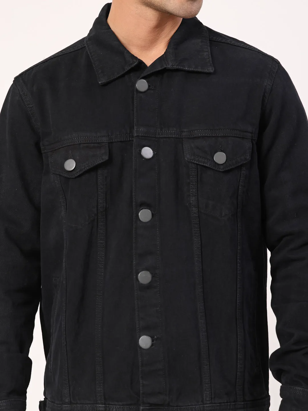 Style Quotient Men Black Denim Jacket