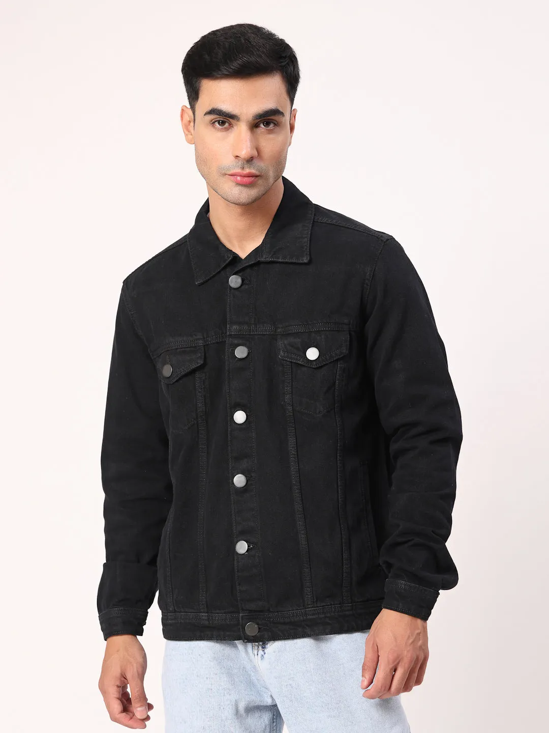 Style Quotient Men Black Denim Jacket