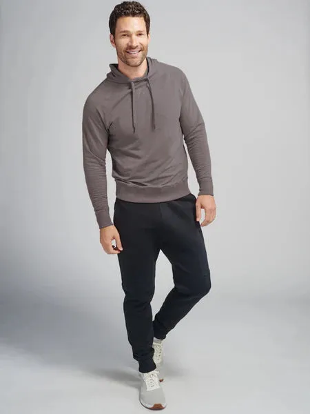 tasc Performance Men's Varsity French Terry Hoodie in Stone Gray