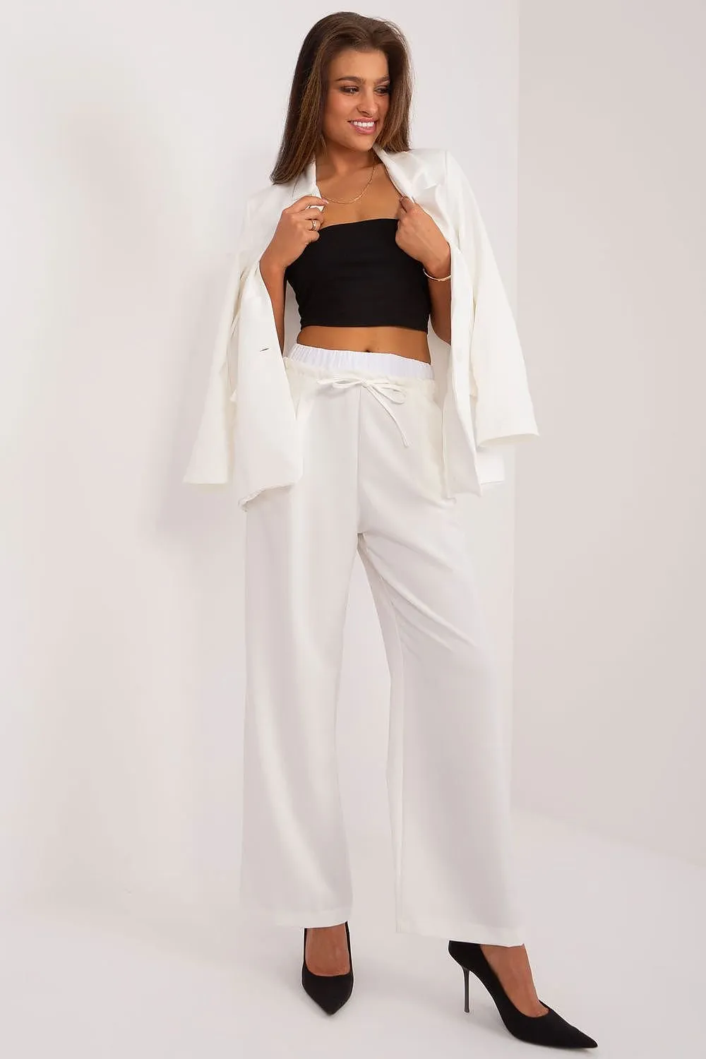 TEEK - Drawstring Palazzo Pocketed Trousers