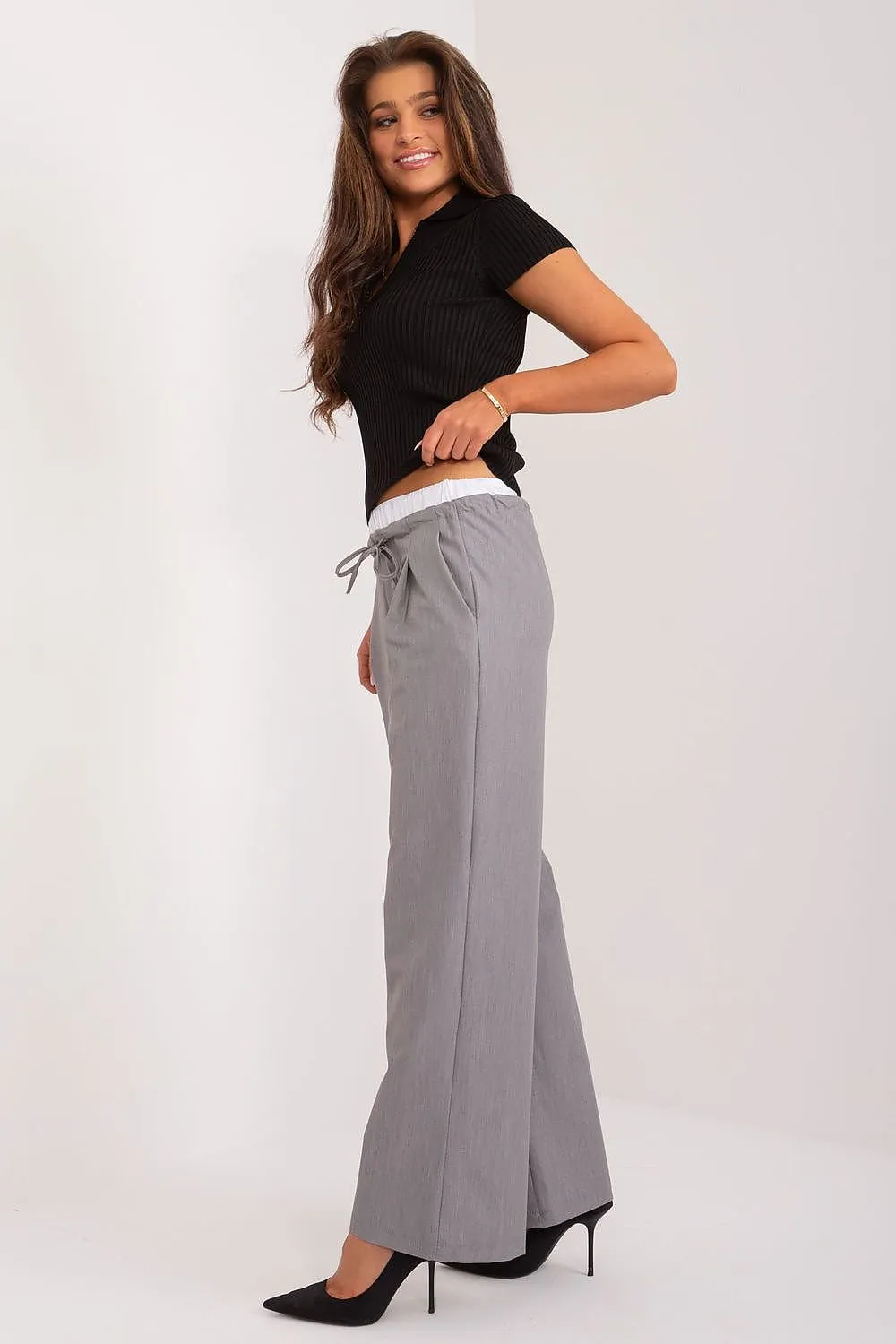 TEEK - Drawstring Palazzo Pocketed Trousers