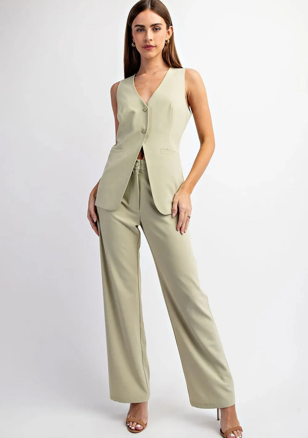 Textured Long Tailored Vest