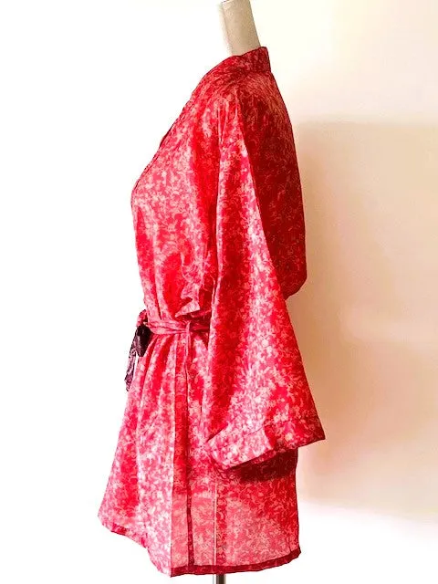 The Accessory In Demand, Silk Short Kimono Duster. A Beauty (Cinnamon)