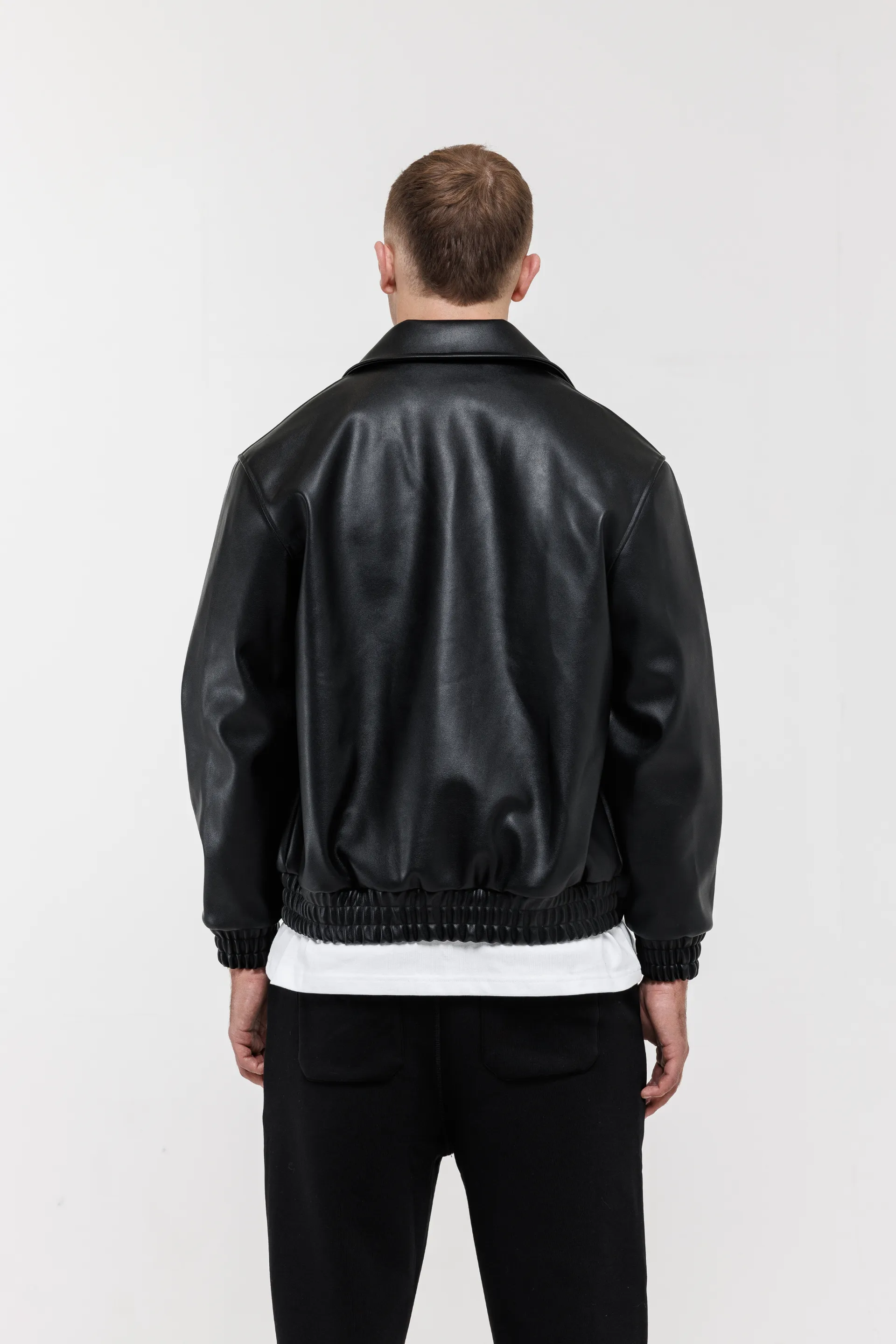 The Classic Leather Varsity Jacket - BLACK