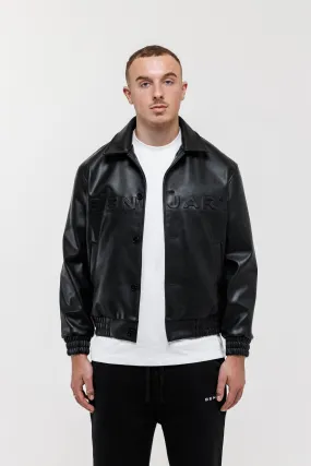 The Classic Leather Varsity Jacket - BLACK