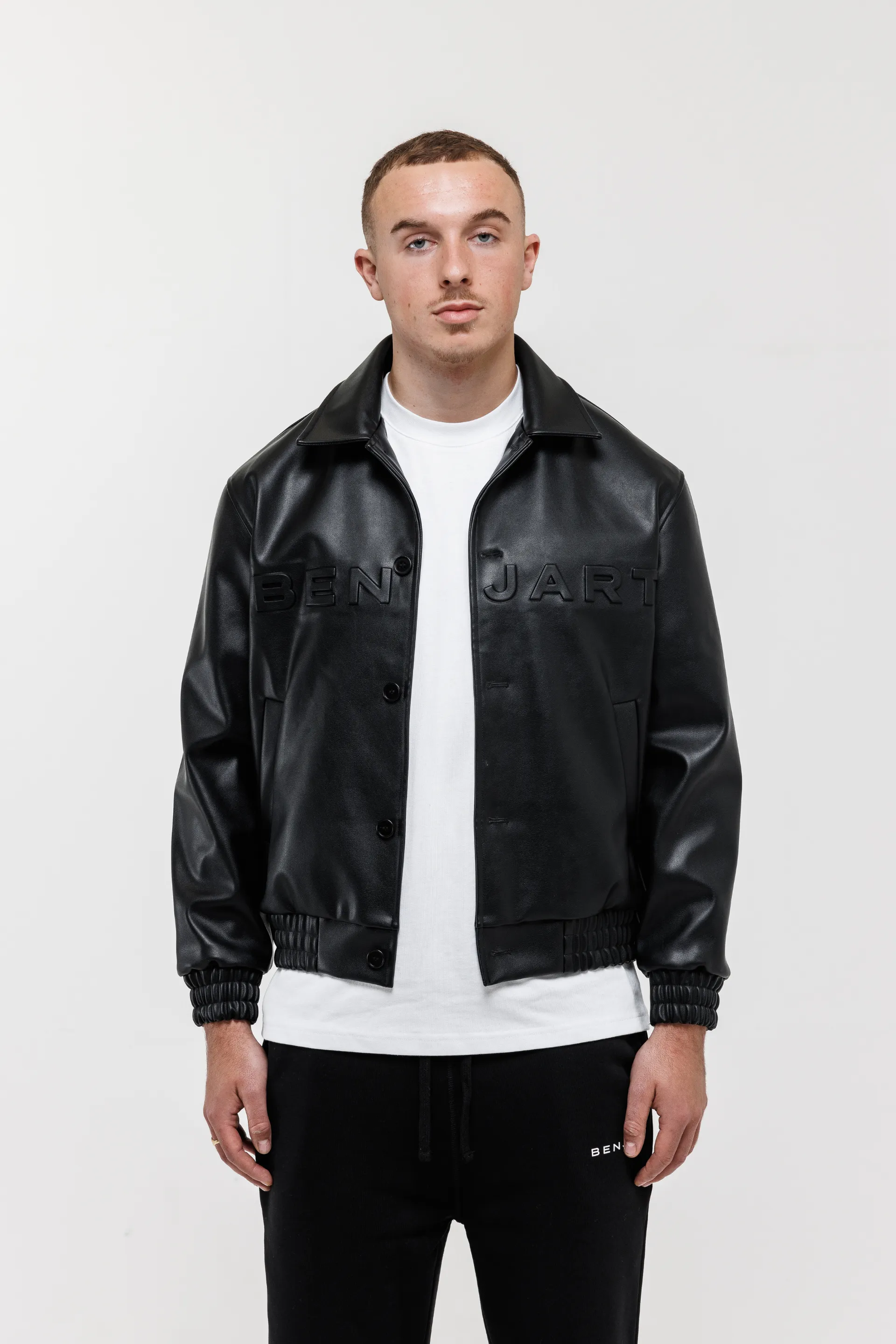 The Classic Leather Varsity Jacket - BLACK