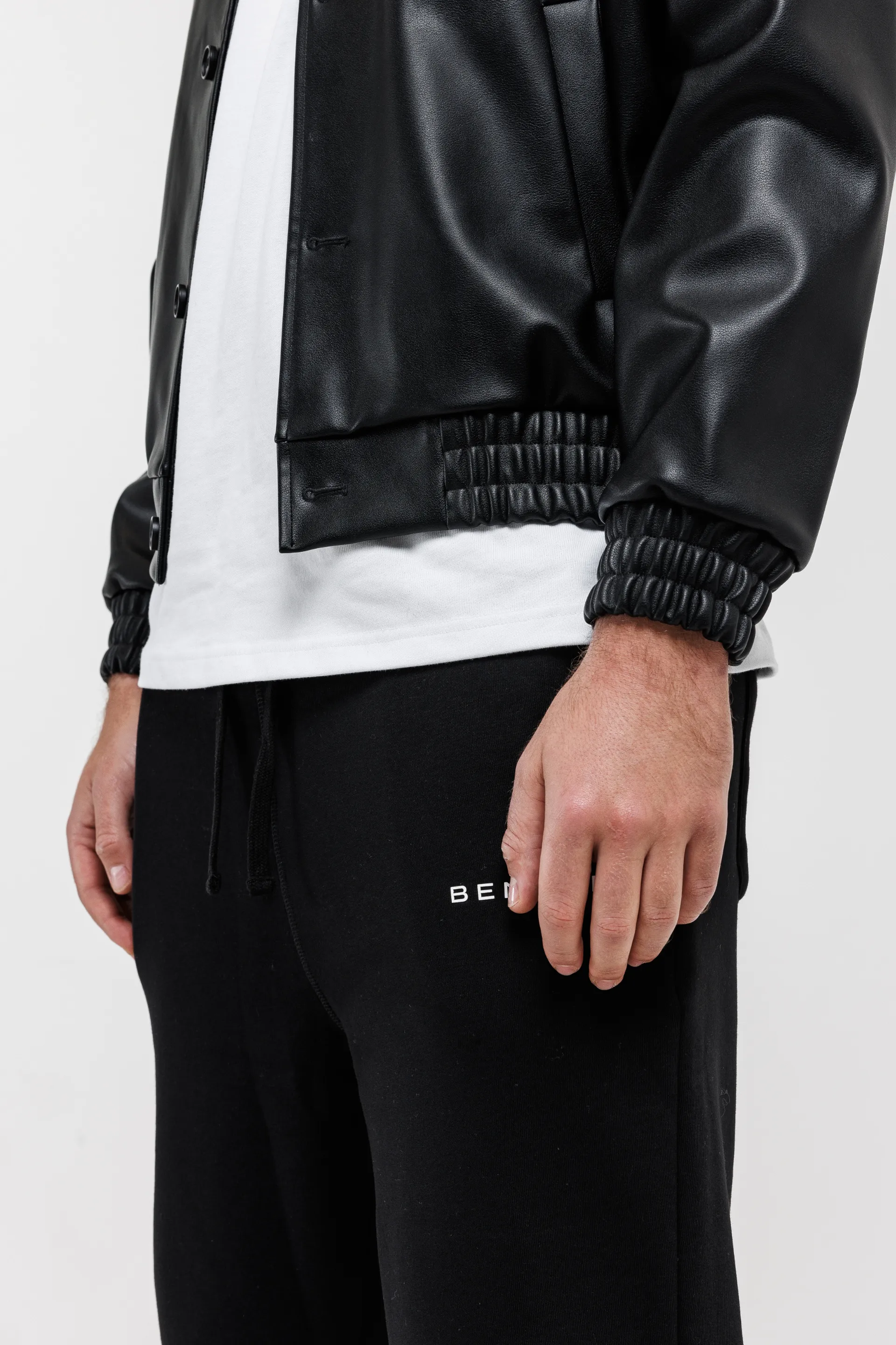 The Classic Leather Varsity Jacket - BLACK