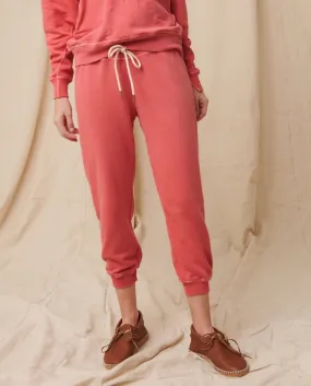 The Cropped Sweatpant. Solid -- Coral