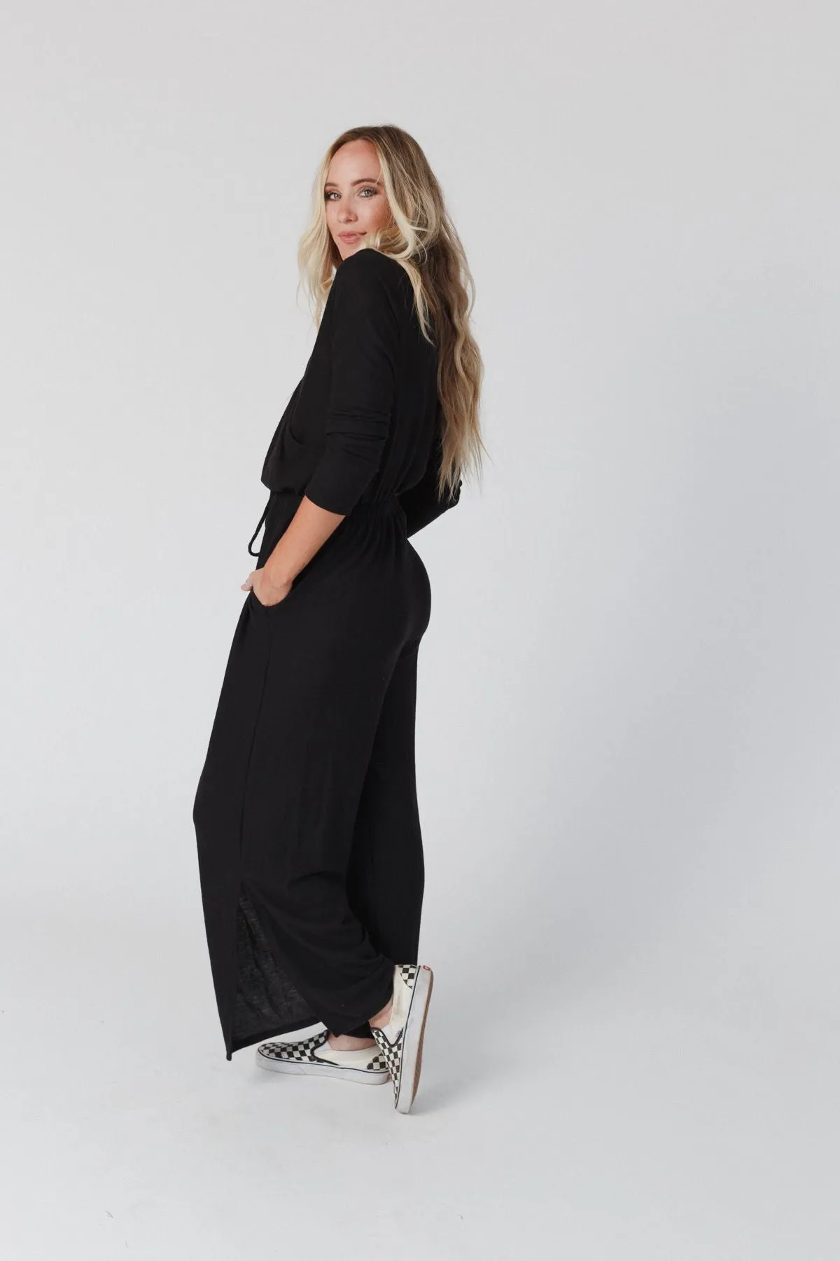 The Nest As It Was Cross Front Jumpsuit - Black