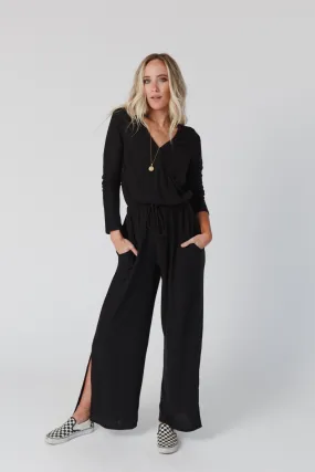 The Nest As It Was Cross Front Jumpsuit - Black