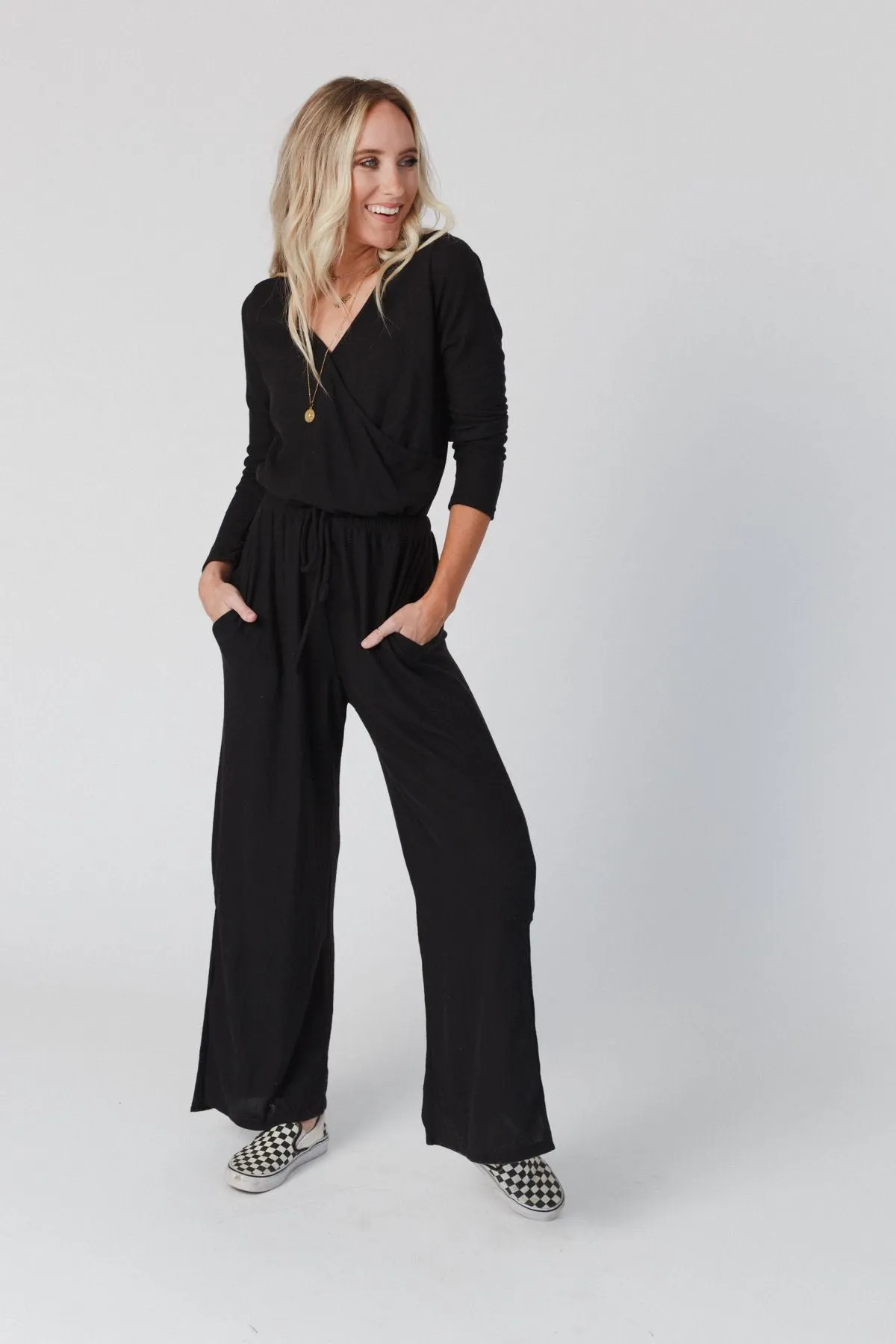 The Nest As It Was Cross Front Jumpsuit - Black