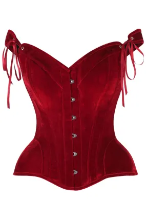 Top Drawer  Velvet Steel Boned Corset w/Straps