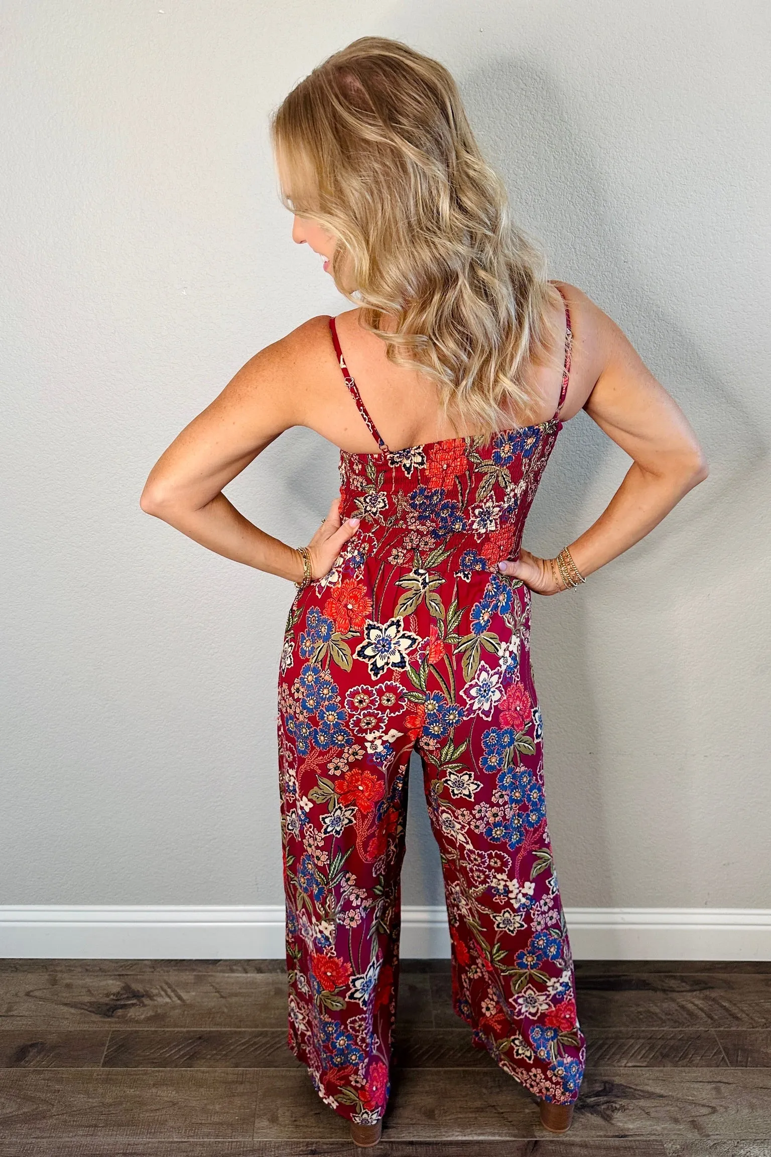 Tropicana Twist Front Peekaboo Jumpsuit