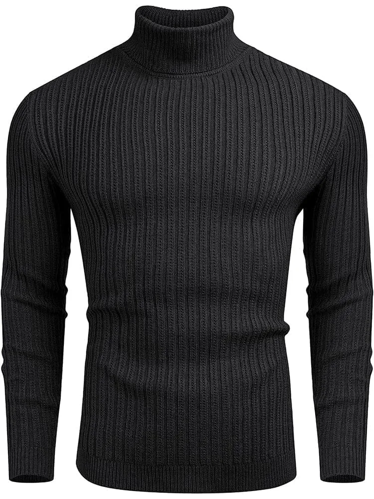 Turtleneck Knitted Classic Ribbed Sweater (Us Only)