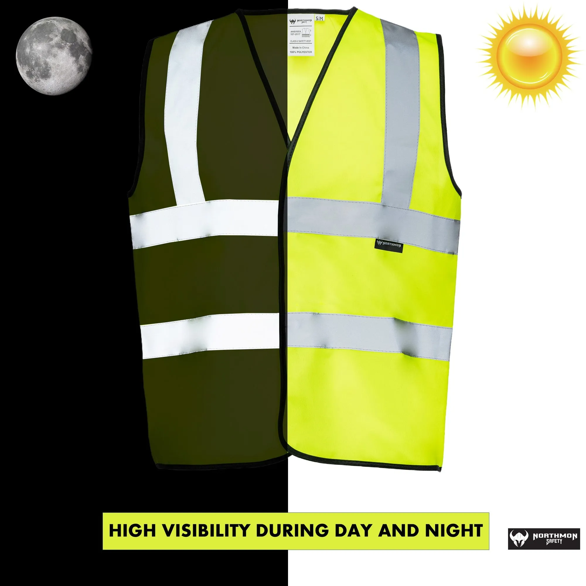 Two Band High Visibility Solid Safety Vest - 101 Series - ANSI Class 2