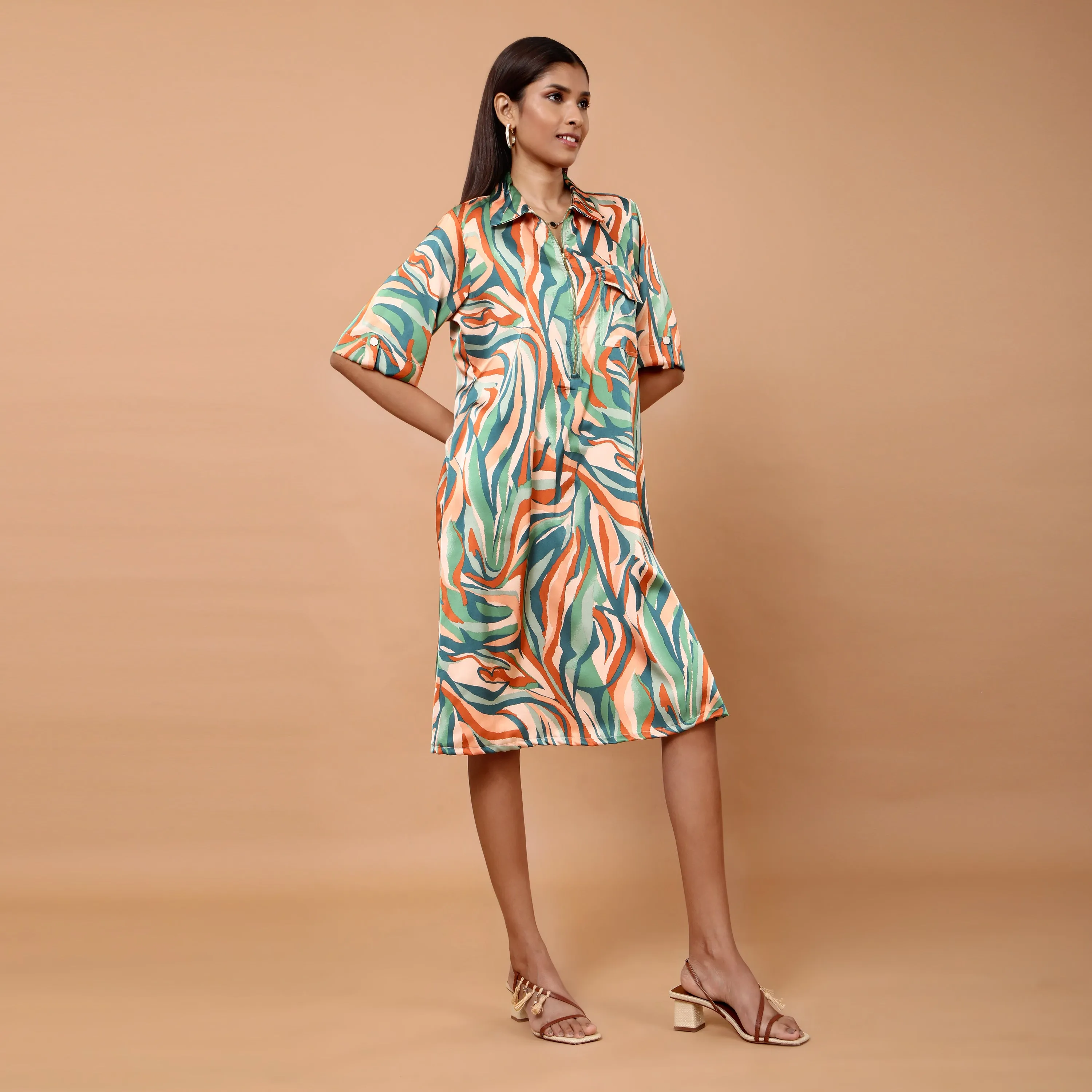 Tyla swirl printed dress