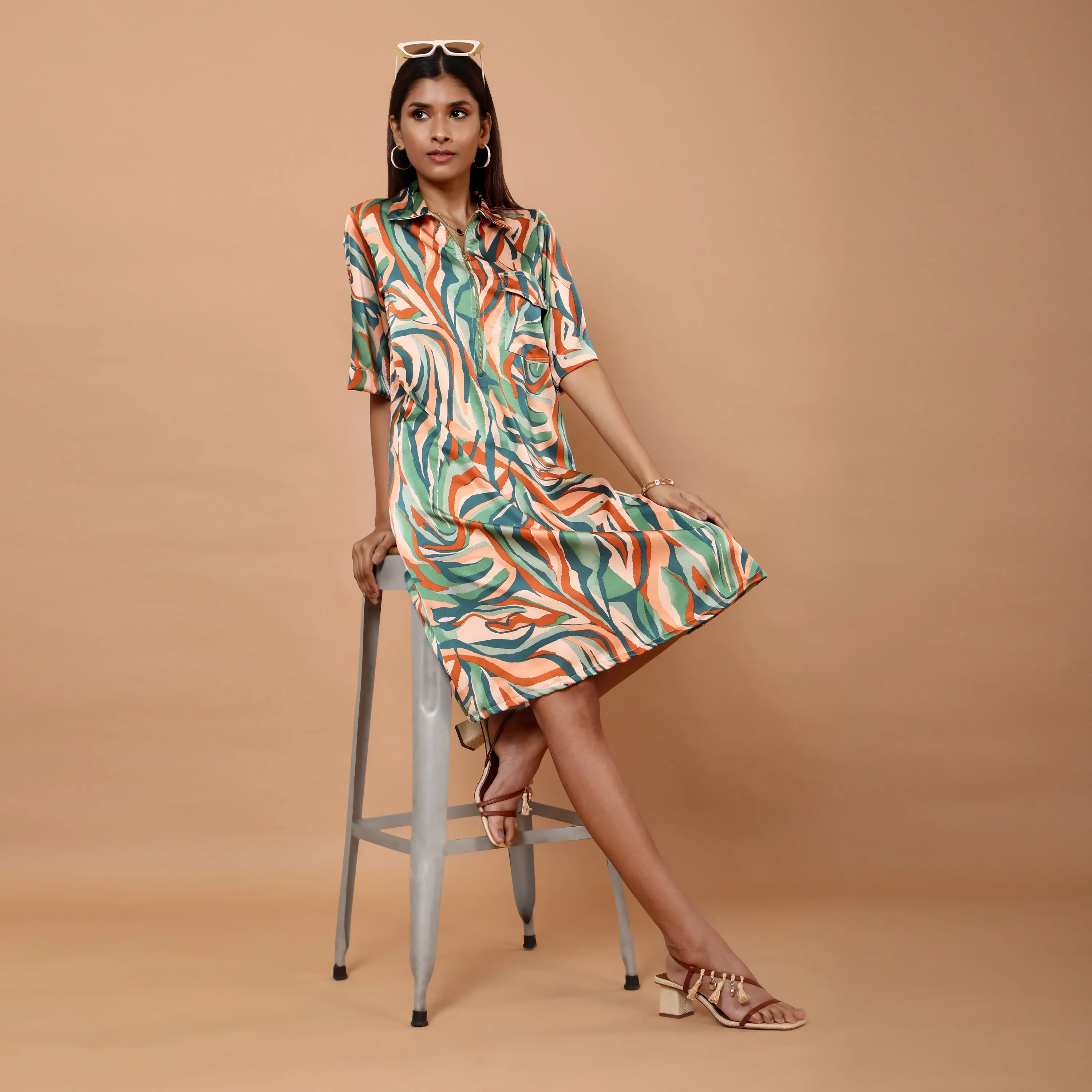 Tyla swirl printed dress