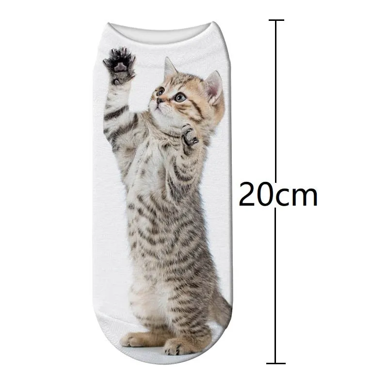 Unisex Cute 3D Cat Image Design Most Comfortable Ankle Socks