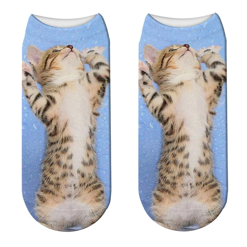 Unisex Cute 3D Cat Image Design Most Comfortable Ankle Socks