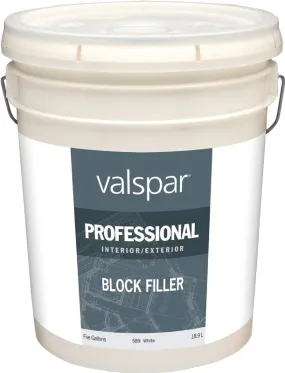 Valspar 044.0000589.008 Professional Block Filler, White, Liquid, 5 gal Pail :PAIL: QUANTITY: 1