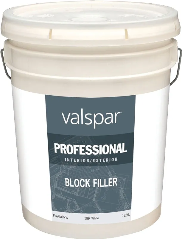 Valspar 044.0000589.008 Professional Block Filler, White, Liquid, 5 gal Pail :PAIL: QUANTITY: 1