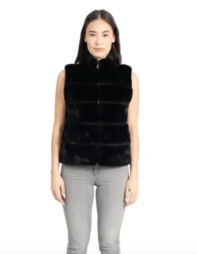 Vince Faux Fur Vest - Black