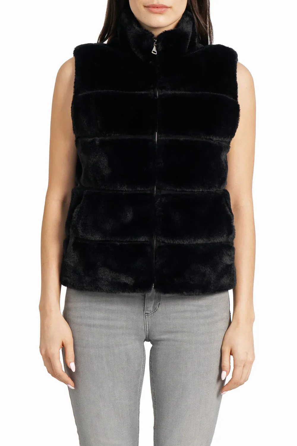 Vince Faux Fur Vest - Black