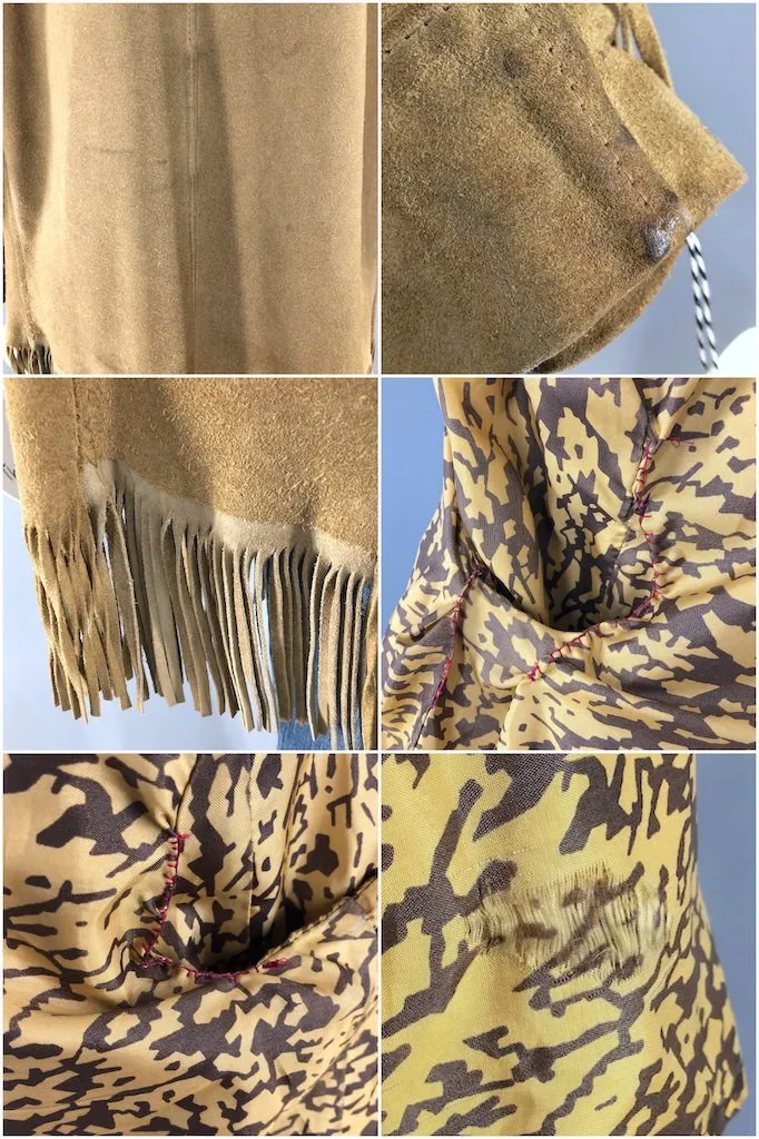 Vintage Tan Suede Fringed Jacket