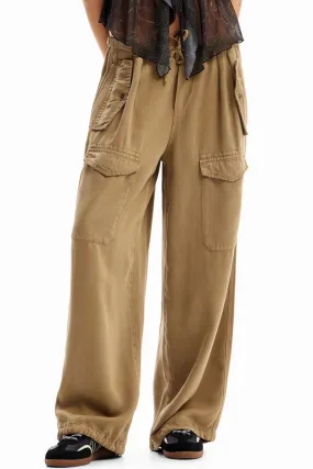 Wide Leg Cargo Trousers