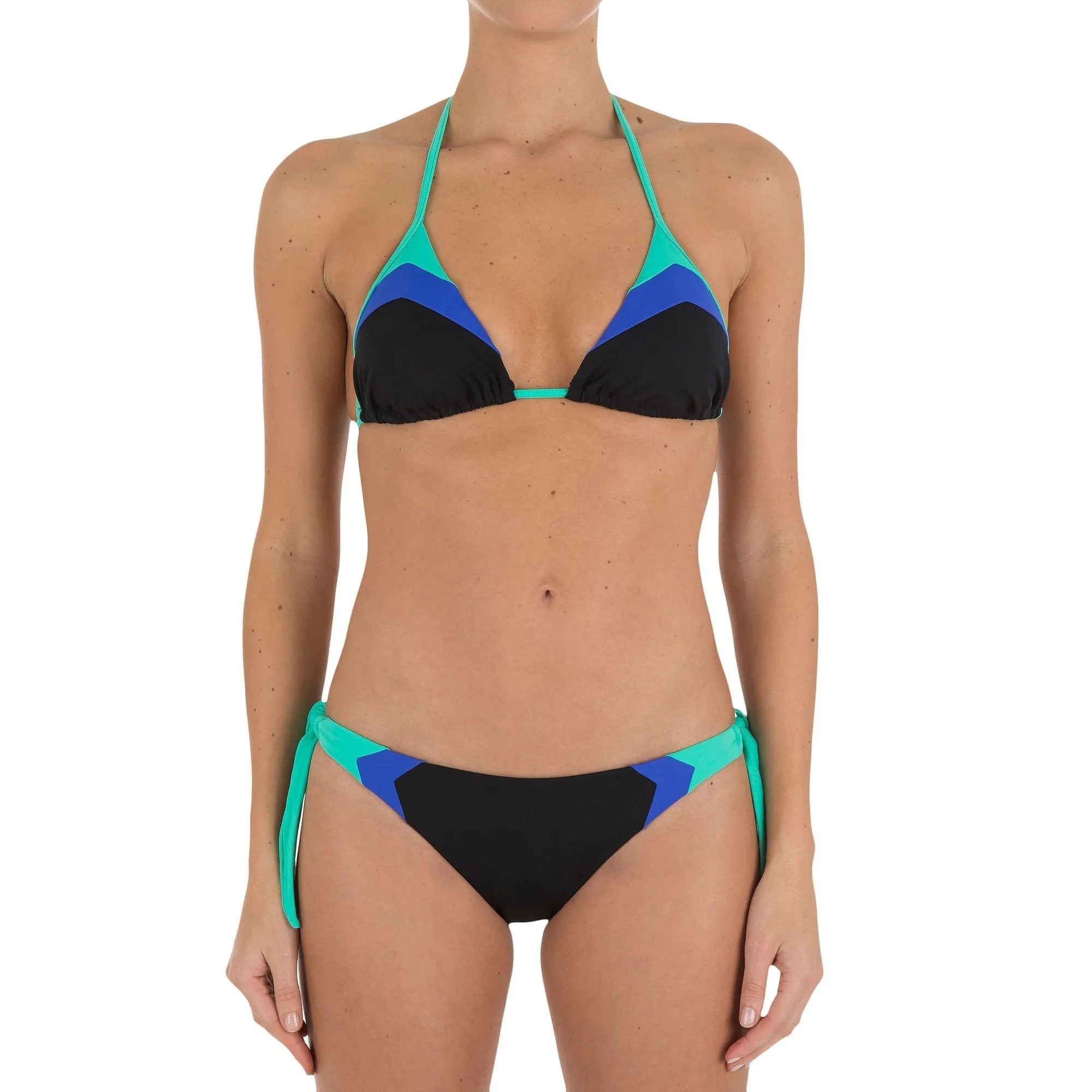 Women’s Bikini Bottoms Knotted Briefs Ultra-High-Cut Sabi Color Block