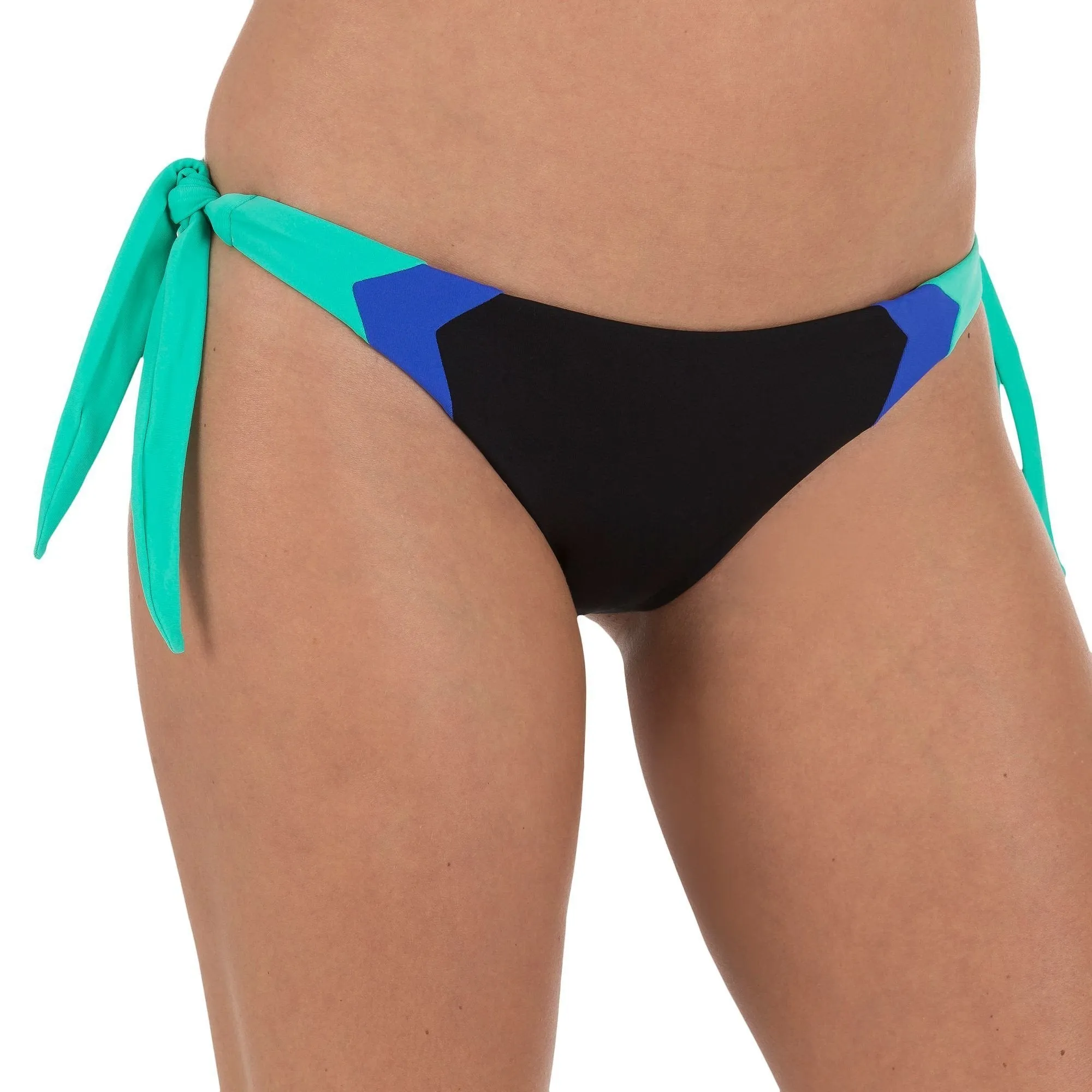 Women’s Bikini Bottoms Knotted Briefs Ultra-High-Cut Sabi Color Block