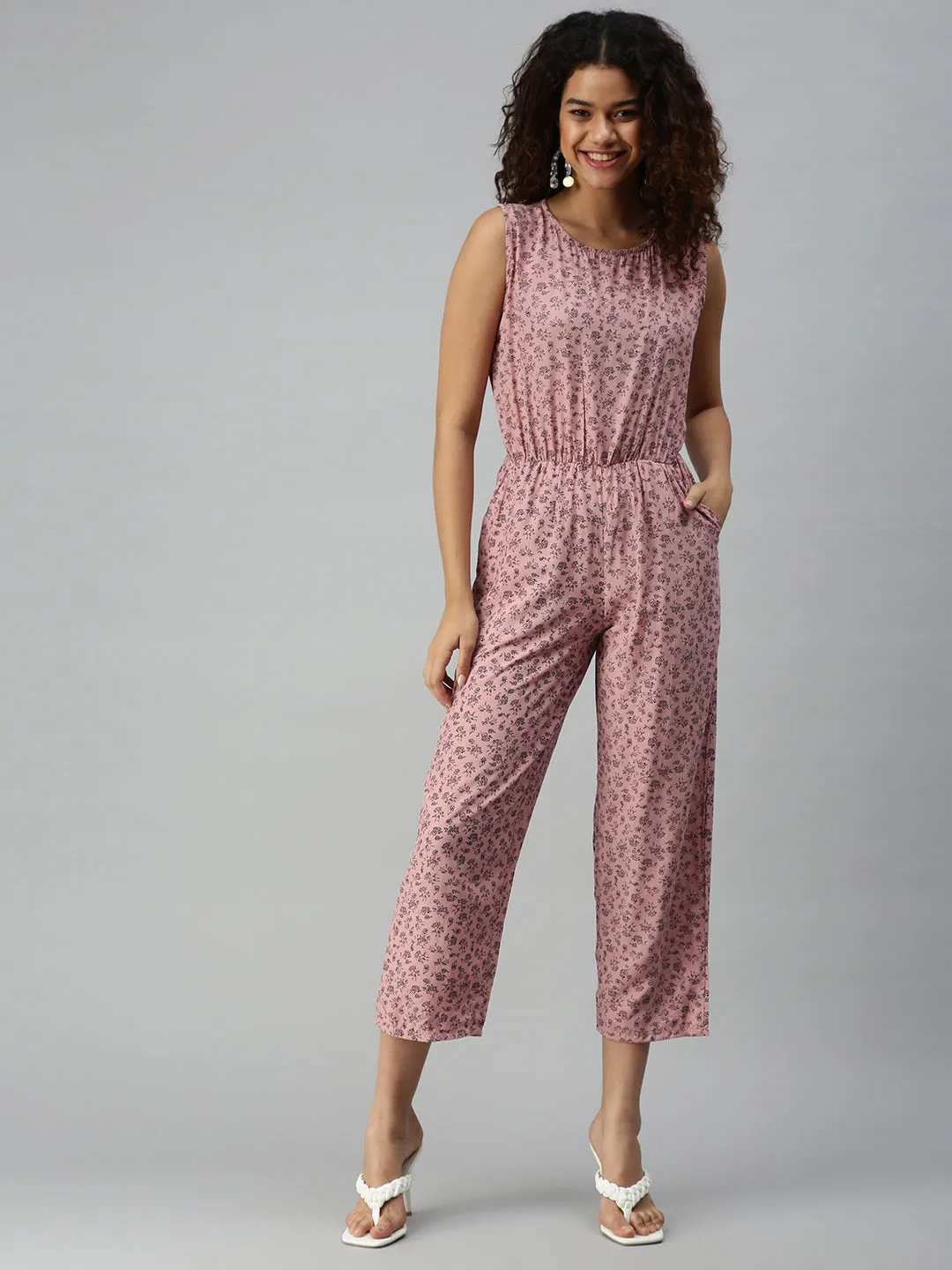 Women's Purple Geometrical Jumpsuit