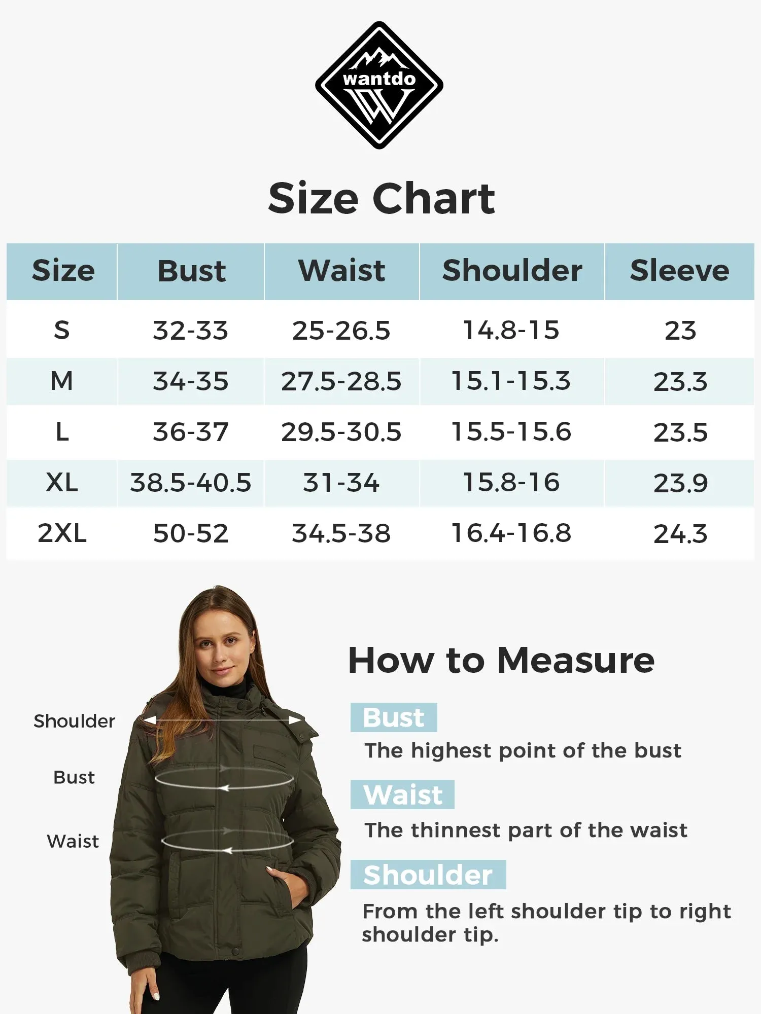 Women'S Winter Jacket Windproof Puffer Jacket Warm Winter Fleece Coat Army Green M