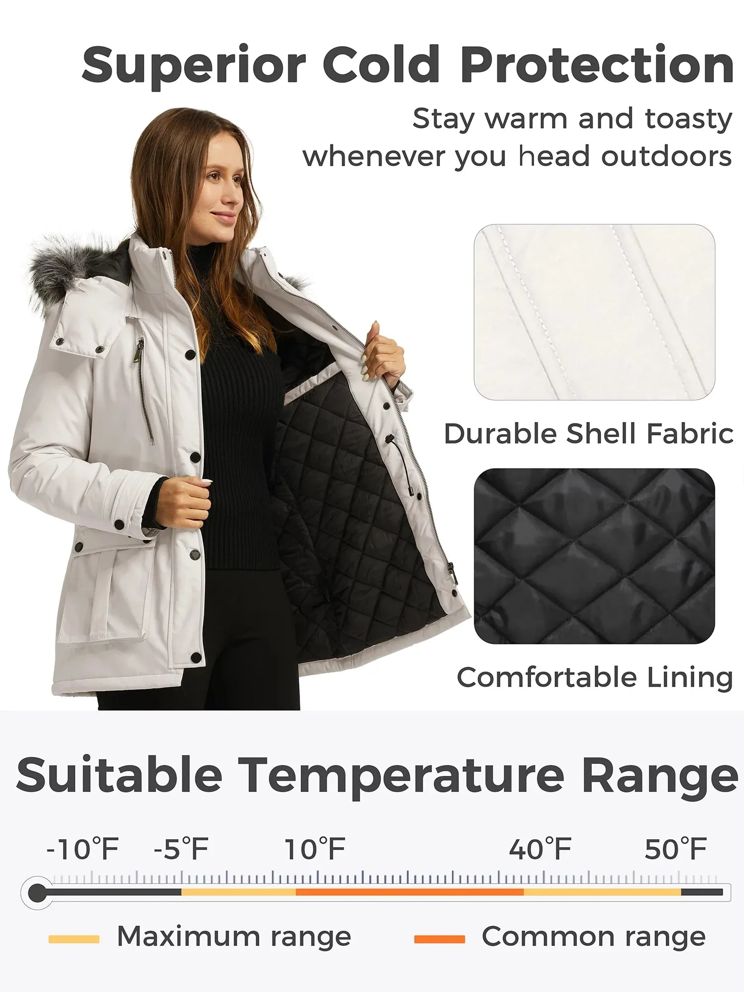 Women's Winter Parka Coat Puffer Jacket