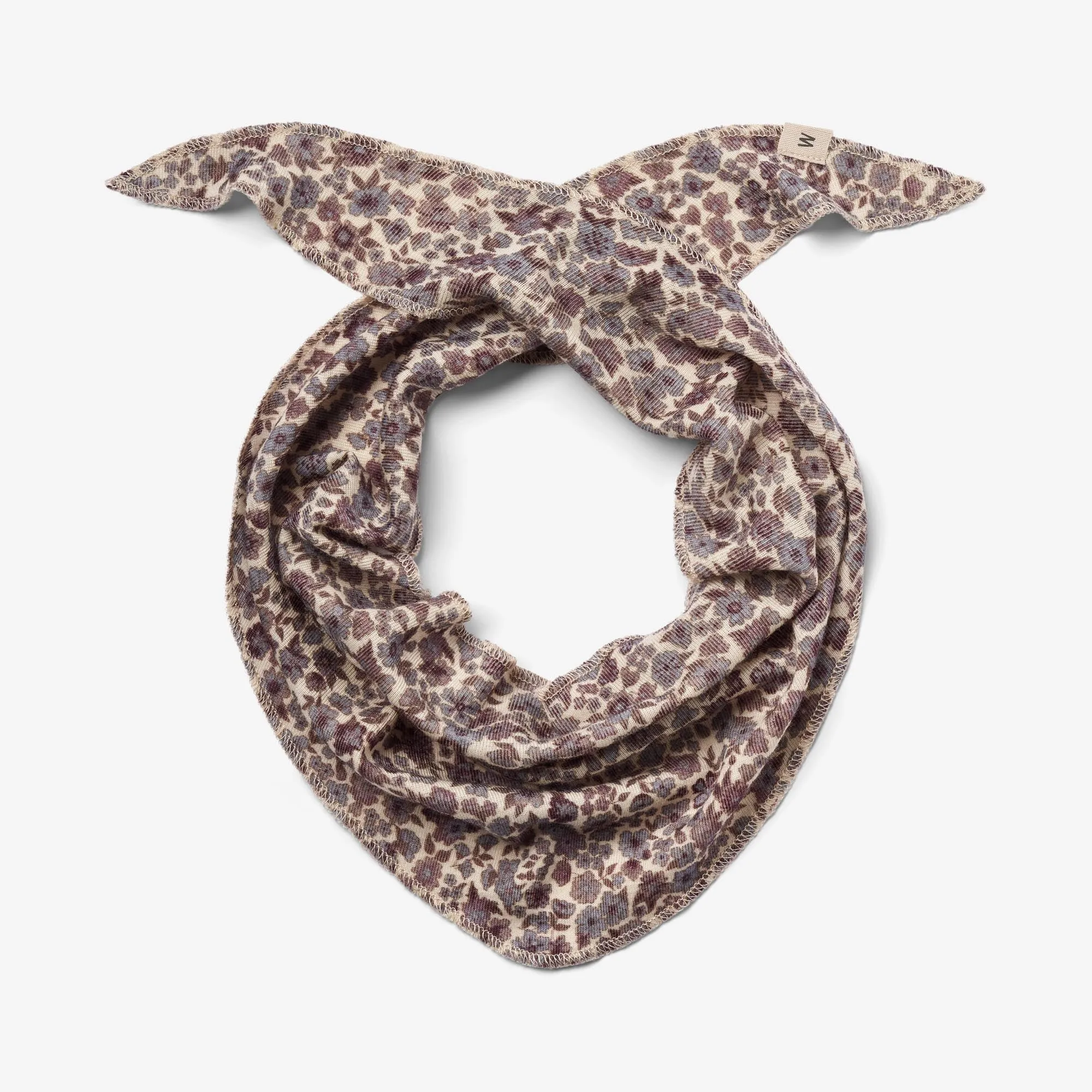 Wool Scarf & Cap Billie | Baby - purple flowers