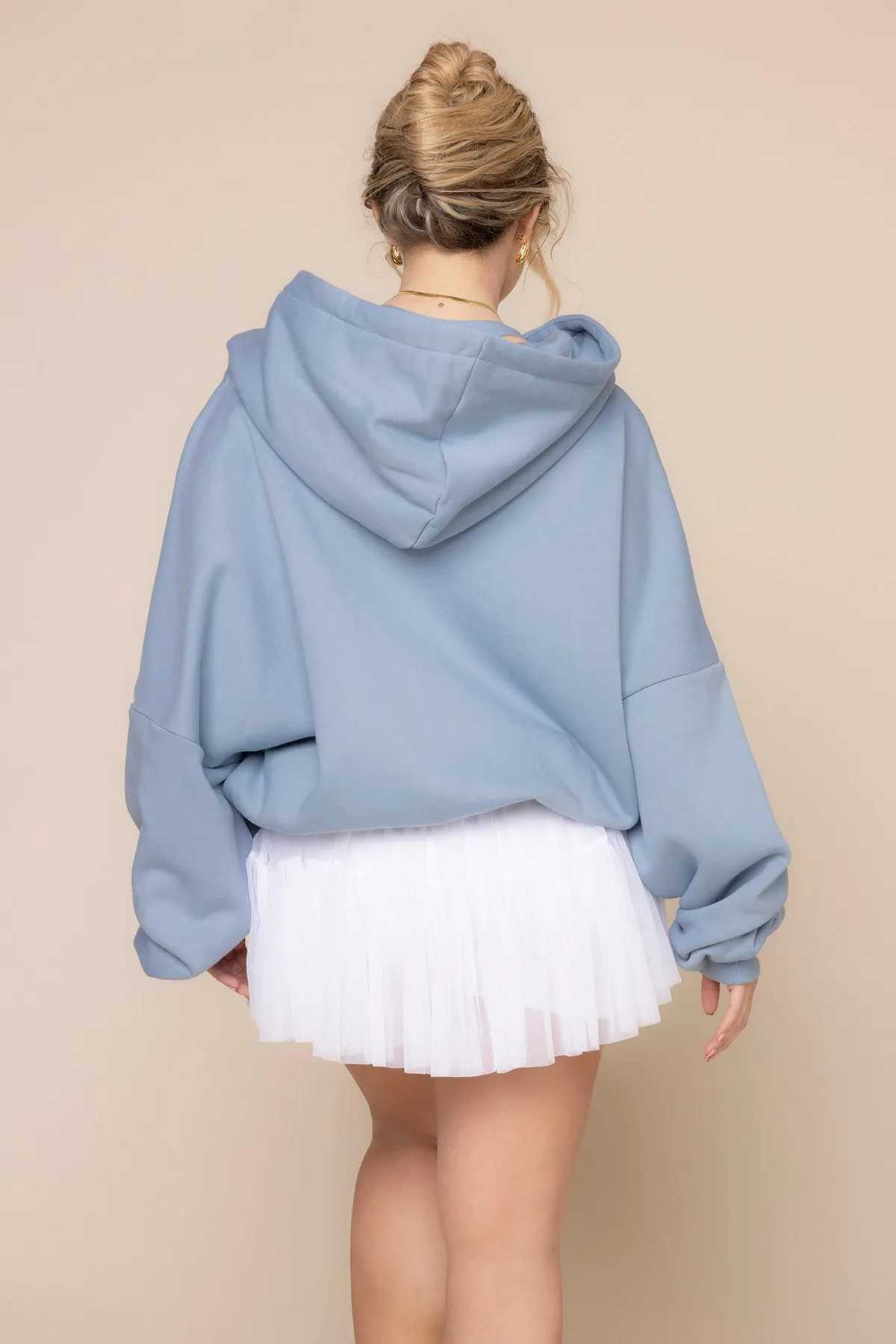 Zip Cloud Hoodie - Blue Storm